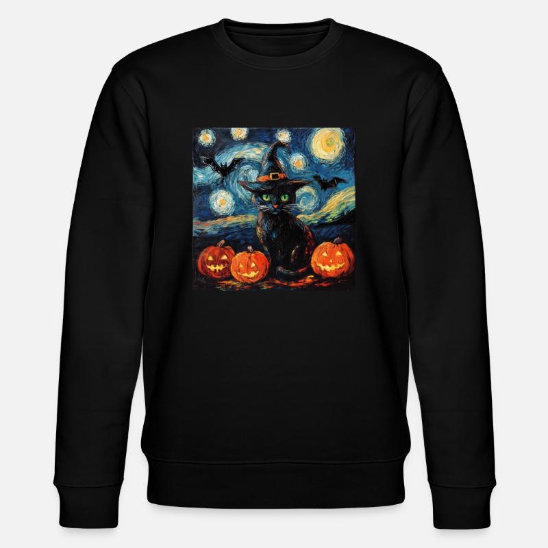 Halloween chat noir citrouille chauve-souris - Sweat bio CHANGER Stanley/Stella Unisexe - noir