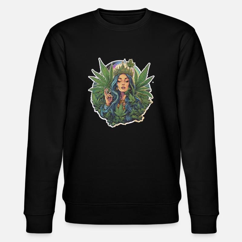 Marihuana Engel - Stanley/Stella Unisex Bio-Sweatshirt CHANGER  - Schwarz