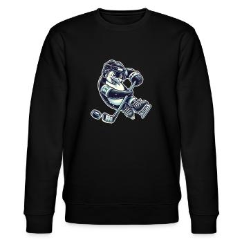 Eishockey Pinguin - Stanley/Stella Unisex Bio-Sweatshirt CHANGER  - Schwarz - Vorne - Nik (191cm) & Marisol (170cm)
