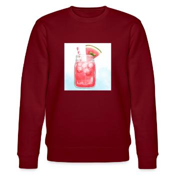 Refreshing Watermelon Cocktail Art - Stanley/Stella CHANGER Unisex Organic Sweatshirt - burgundy - Front - Nik (191cm) & Marisol (170cm)