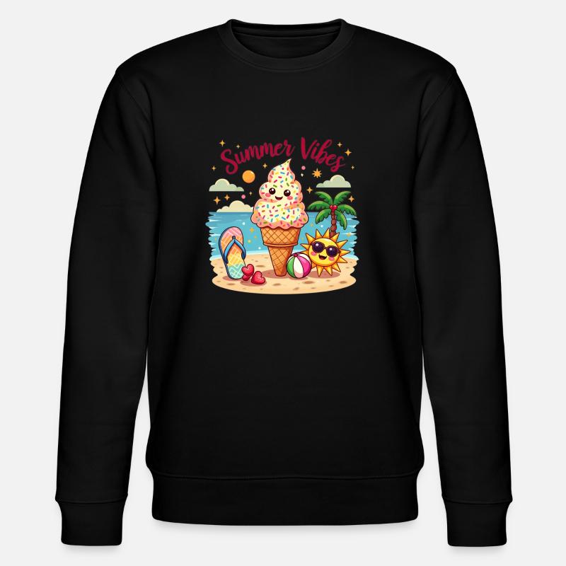 SOMMERLICHE VIBES - Stanley/Stella Unisex Bio-Sweatshirt CHANGER  - Schwarz