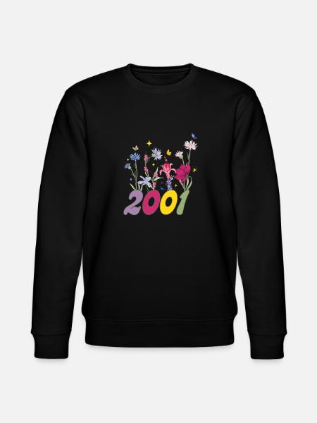 Year of birth 2001 wildflowers - Stanley/Stella CHANGER Unisex Organic Sweatshirt - black