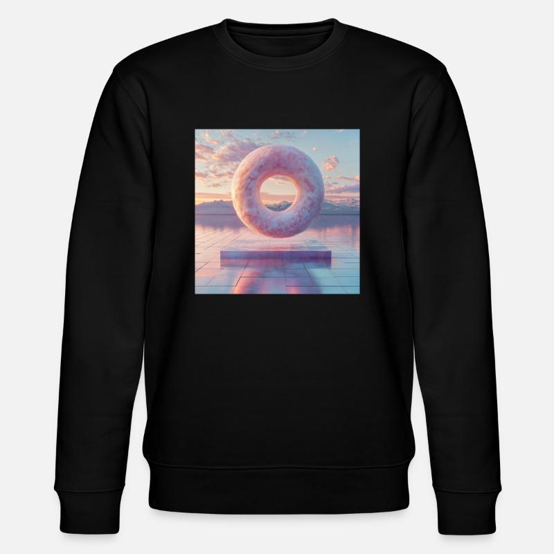 Beignet en lévitation 3D - Sweat bio CHANGER Stanley/Stella Unisexe - noir