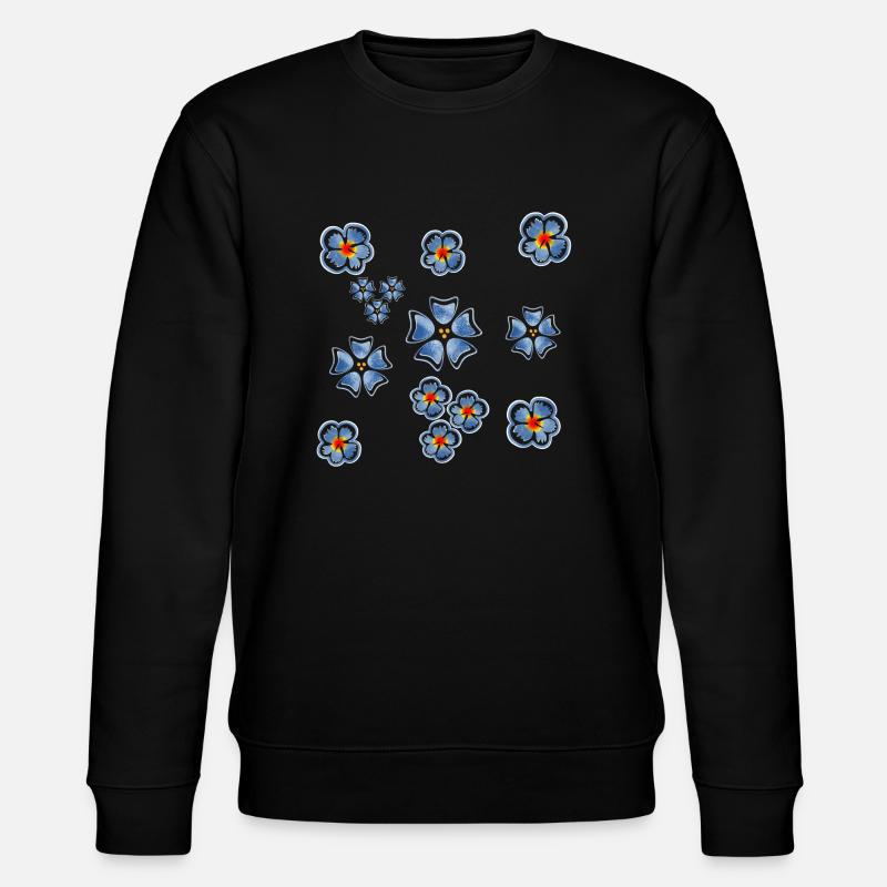 Little Cute Blue Flowers - Stanley/Stella CHANGER Unisex Organic Sweatshirt - black