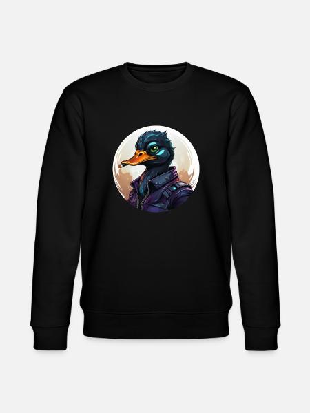 Duck with cigar - Stanley/Stella CHANGER Unisex Organic Sweatshirt - black