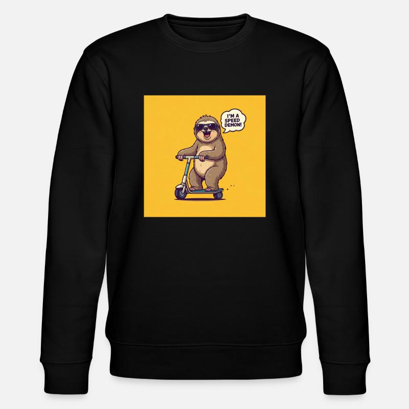 SLOTH SPEED DEMON - Stanley/Stella CHANGER Unisex Organic Sweatshirt - black