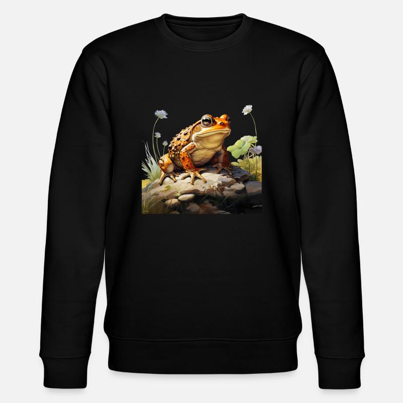 Toad in lurking position - Stanley/Stella CHANGER Unisex Organic Sweatshirt - black