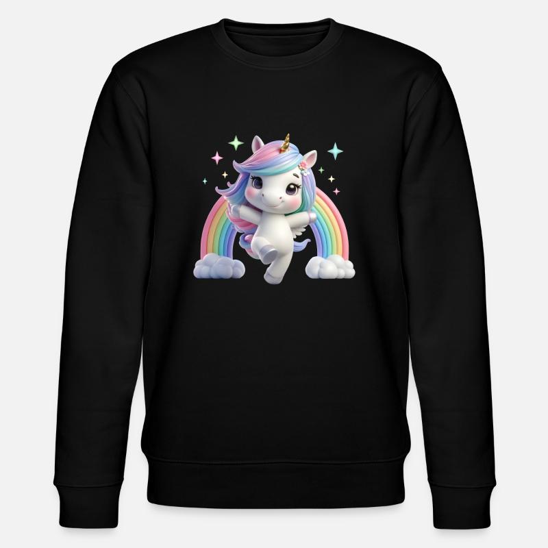 Einhorn 3 - Stanley/Stella Unisex Bio-Sweatshirt CHANGER  - Schwarz