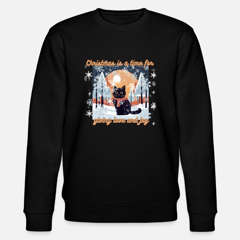 Weihnachtskatze - Stanley/Stella Unisex Bio-Sweatshirt CHANGER  - Schwarz