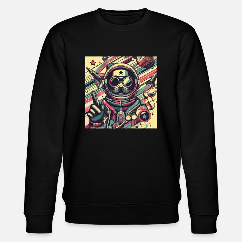 Retro-Weltraumreisender - Stanley/Stella Unisex Bio-Sweatshirt CHANGER  - Schwarz
