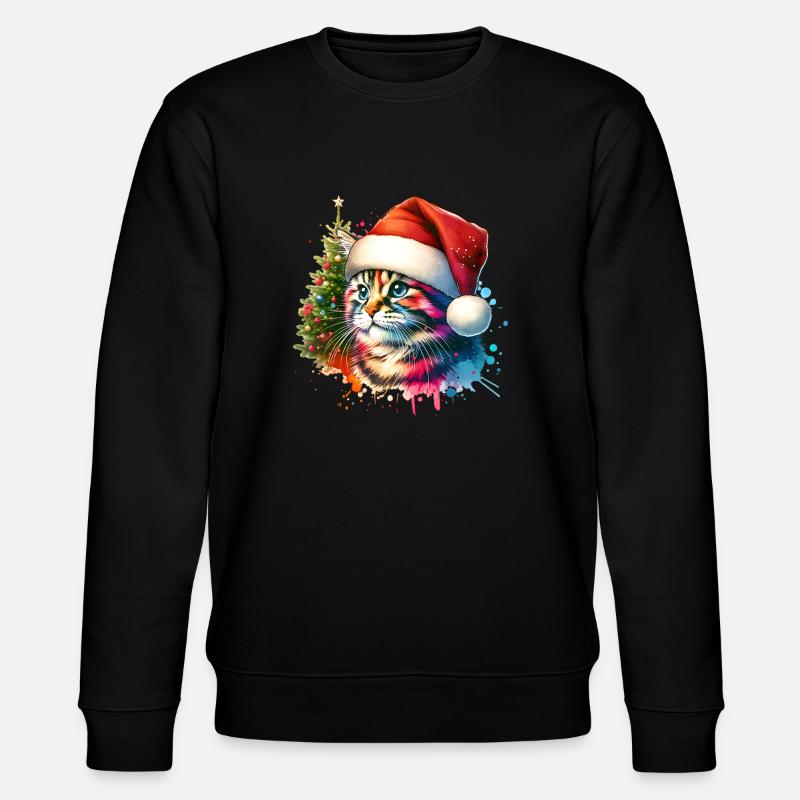 Chat mignon Noël - Sweat bio CHANGER Stanley/Stella Unisexe - noir