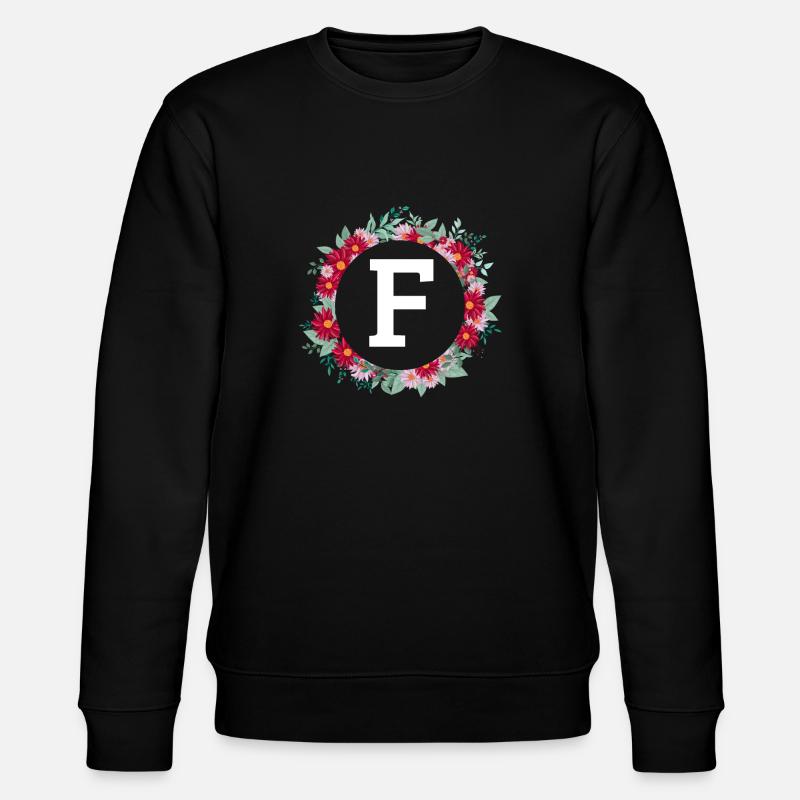 Buchstabe f Blumenkrone - Stanley/Stella Unisex Bio-Sweatshirt CHANGER  - Schwarz