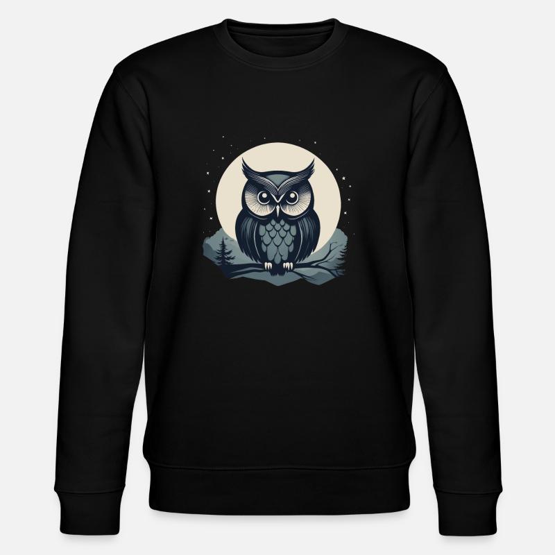 Eule - Stanley/Stella Unisex Bio-Sweatshirt CHANGER  - Schwarz