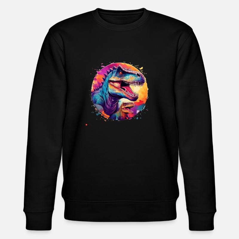 Bunter T-Rex - Stanley/Stella Unisex Bio-Sweatshirt CHANGER  - Schwarz