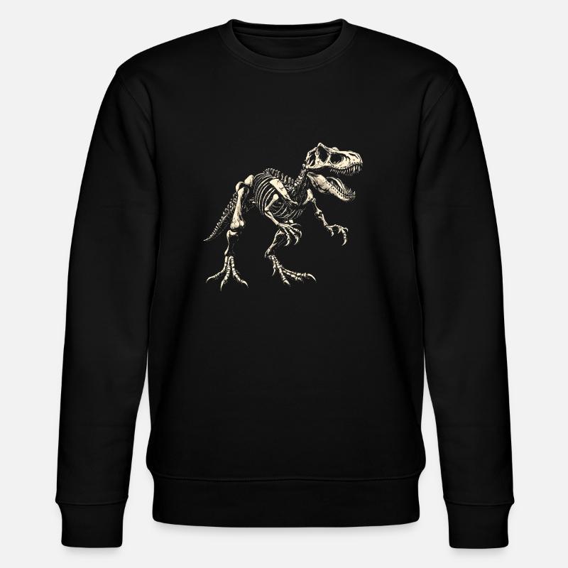 T-Rex Skeleton Dinosaur Dino - Stanley/Stella CHANGER Unisex Organic Sweatshirt - black