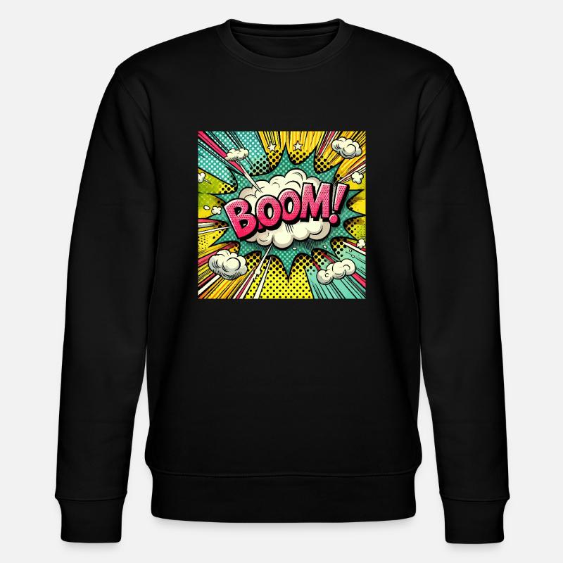 DRÖHNEN! - Comic-Explosion - Stanley/Stella Unisex Bio-Sweatshirt CHANGER  - Schwarz