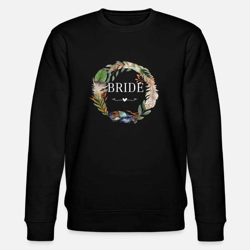 Bridle Wreath Boho Flowers - Stanley/Stella CHANGER Unisex Organic Sweatshirt - black