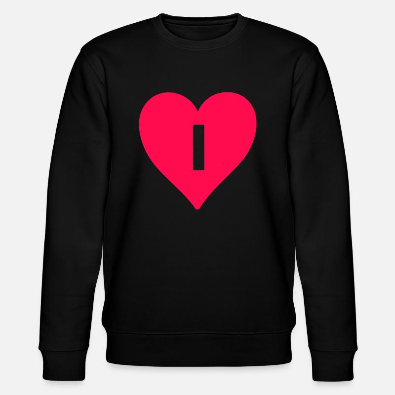 herz buchstabe i - Stanley/Stella Unisex Bio-Sweatshirt CHANGER  - Schwarz