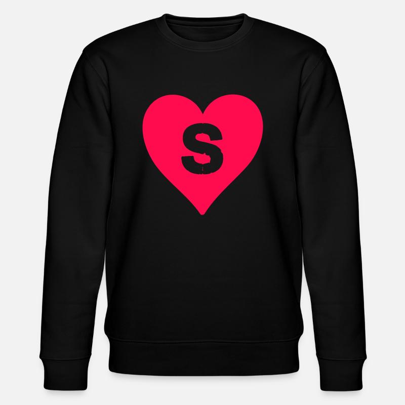 herz buchstabe S - Stanley/Stella Unisex Bio-Sweatshirt CHANGER  - Schwarz