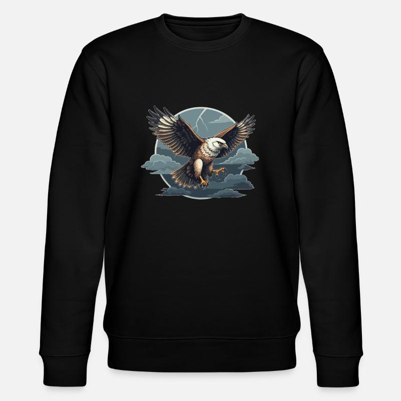 Goshawk and storm clouds - Stanley/Stella CHANGER Unisex Organic Sweatshirt - black