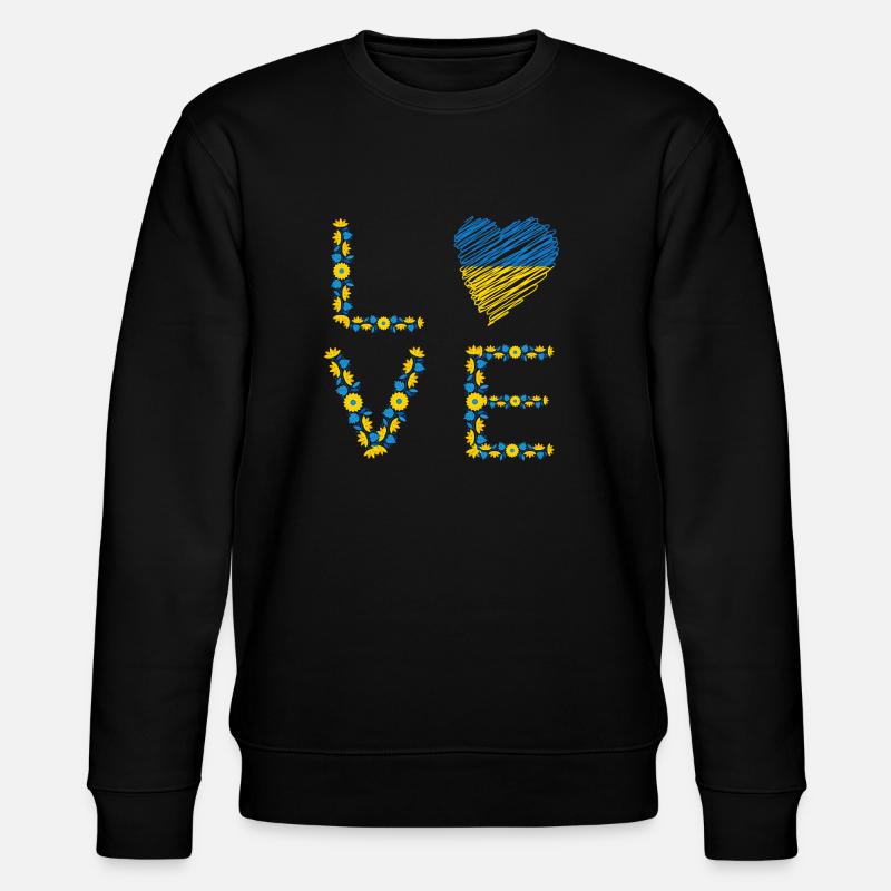 Love Ucraine - Stanley/Stella Unisex Bio-Sweatshirt CHANGER  - Schwarz