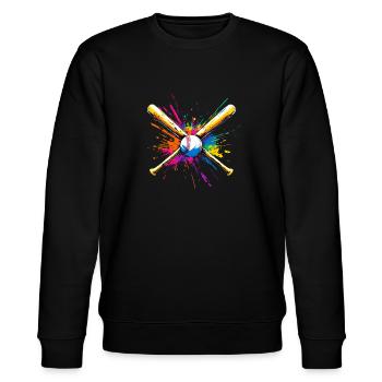 Batte de baseball multicolore - Sweat bio CHANGER Stanley/Stella Unisexe - noir - Devant - Nik (191cm) & Marisol (170cm)