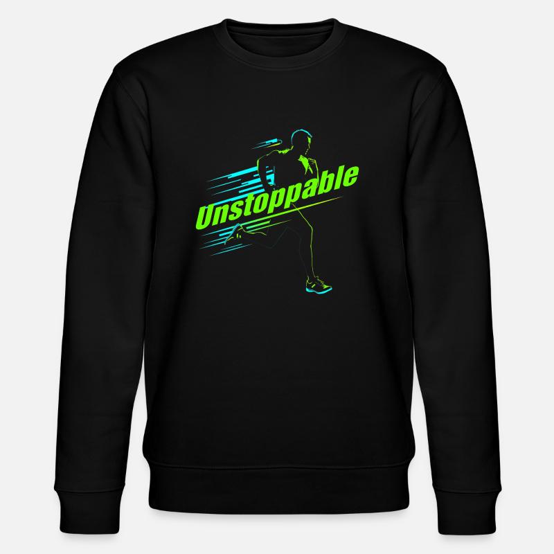 Running design - "Unstoppable" - Stanley/Stella CHANGER Unisex Organic Sweatshirt - black