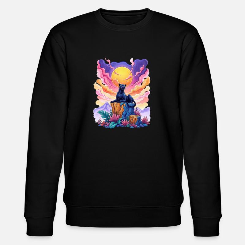 Panther oben drauf - Stanley/Stella Unisex Bio-Sweatshirt CHANGER  - Schwarz