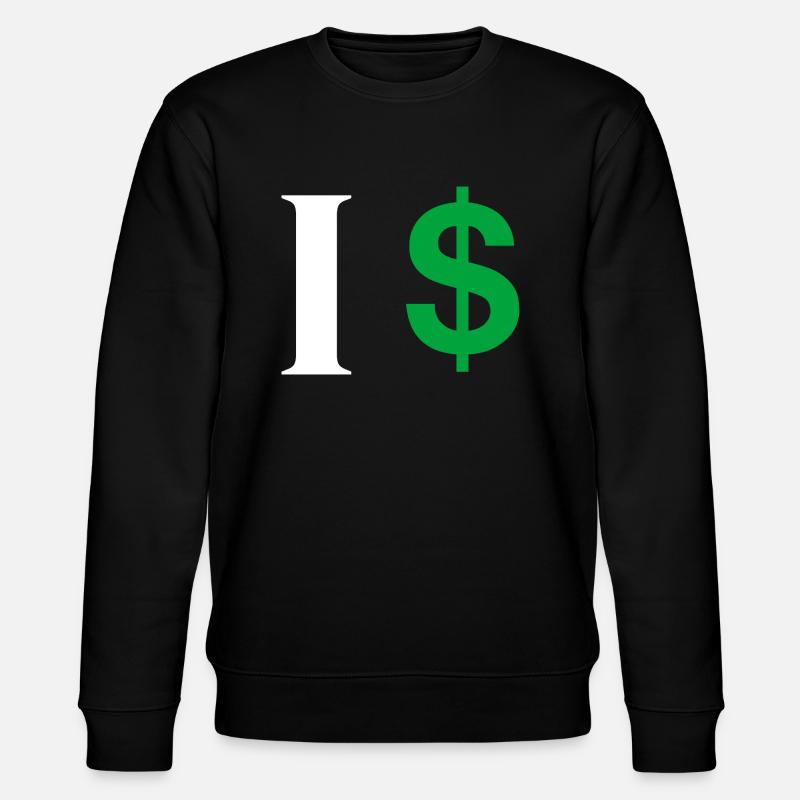 Buchstabe i Dollar - Stanley/Stella Unisex Bio-Sweatshirt CHANGER  - Schwarz