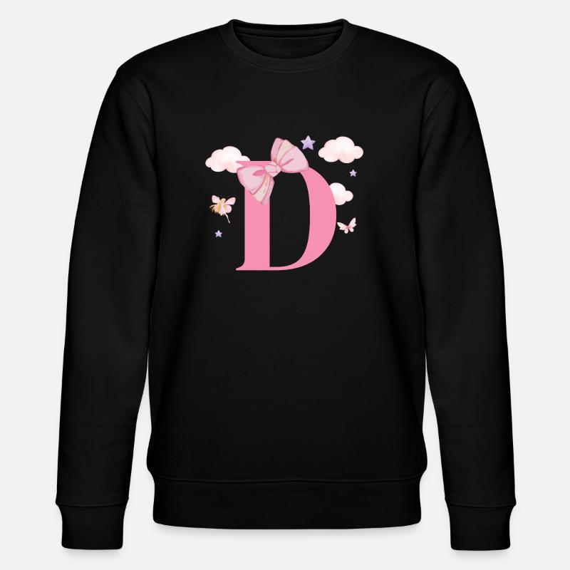 Pink Letter D Clouds - Stanley/Stella CHANGER Unisex Organic Sweatshirt - black