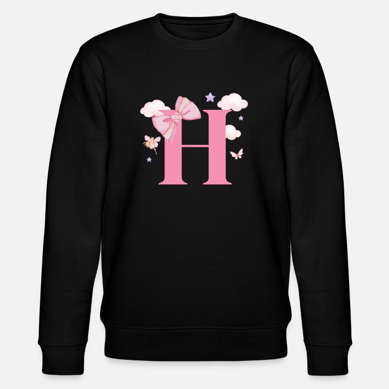 Buchstabe h rosa Wolken - Stanley/Stella Unisex Bio-Sweatshirt CHANGER  - Schwarz