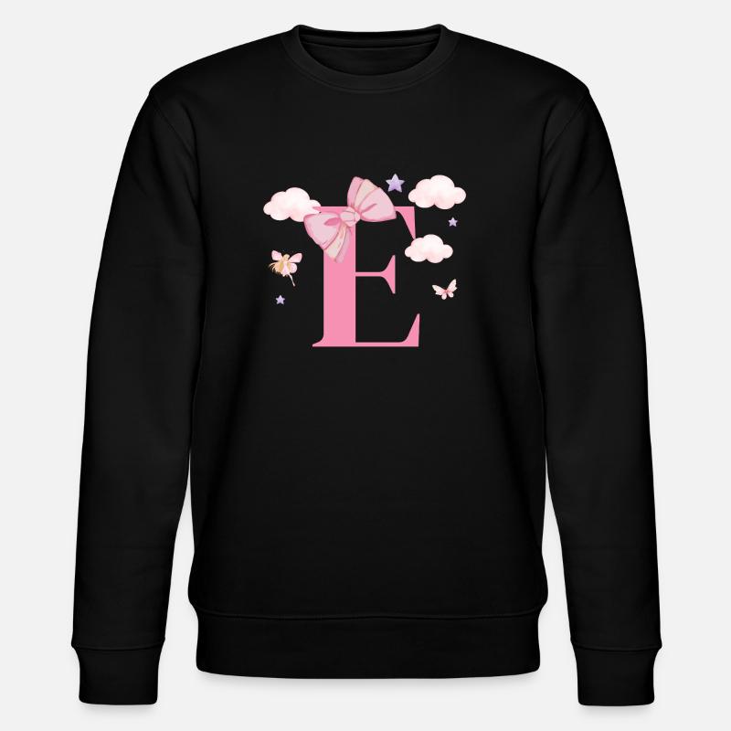 Letter e pink clouds - Stanley/Stella CHANGER Unisex Organic Sweatshirt - black