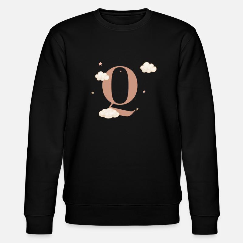 Letter Q Clouds Stars - Stanley/Stella CHANGER Unisex Organic Sweatshirt - black