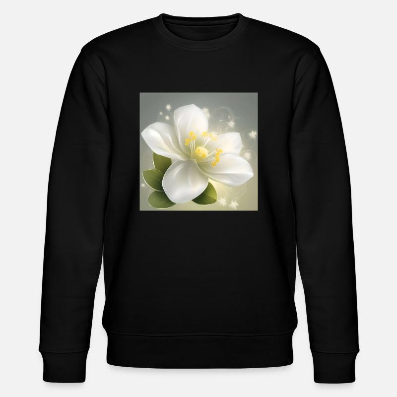 Zarte Blume - Stanley/Stella Unisex Bio-Sweatshirt CHANGER  - Schwarz