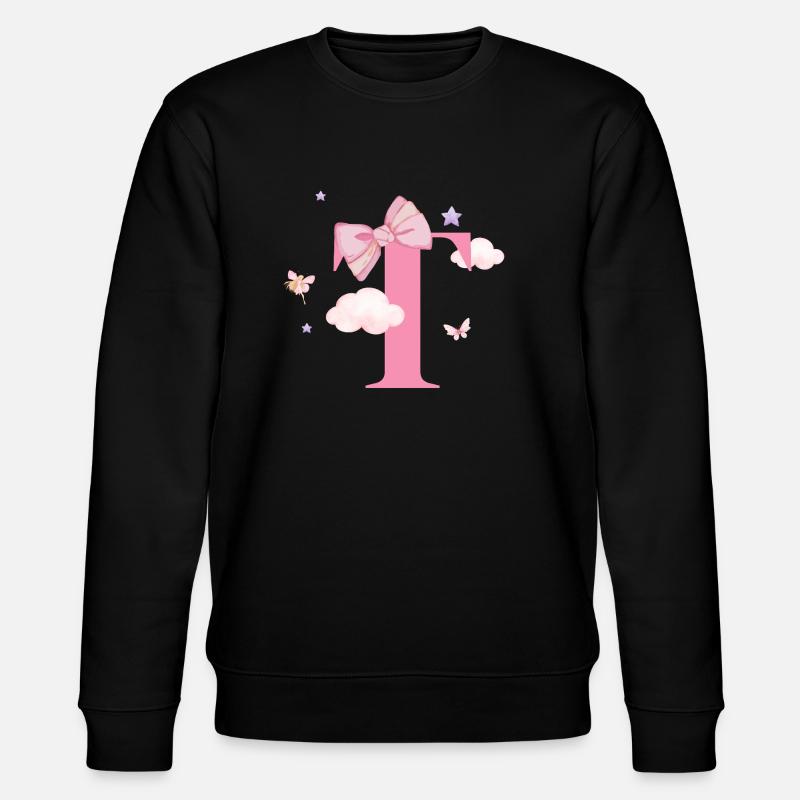 Letter t Pink Clouds - Stanley/Stella CHANGER Unisex Organic Sweatshirt - black