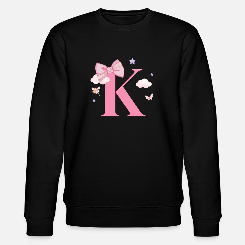 Letter k pink clouds - Stanley/Stella CHANGER Unisex Organic Sweatshirt - black