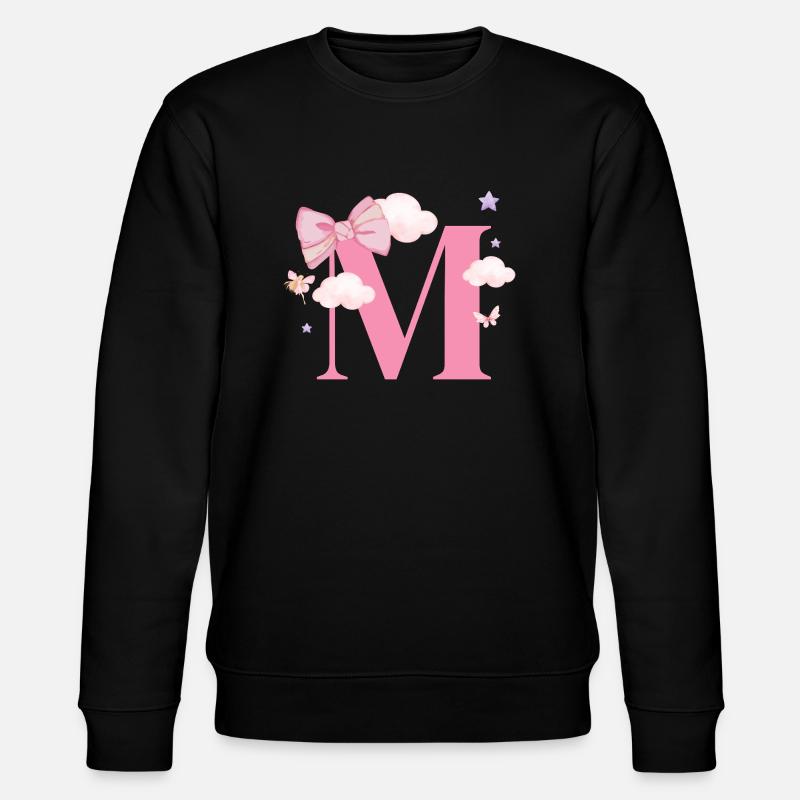 Letter m pink clouds - Stanley/Stella CHANGER Unisex Organic Sweatshirt - black