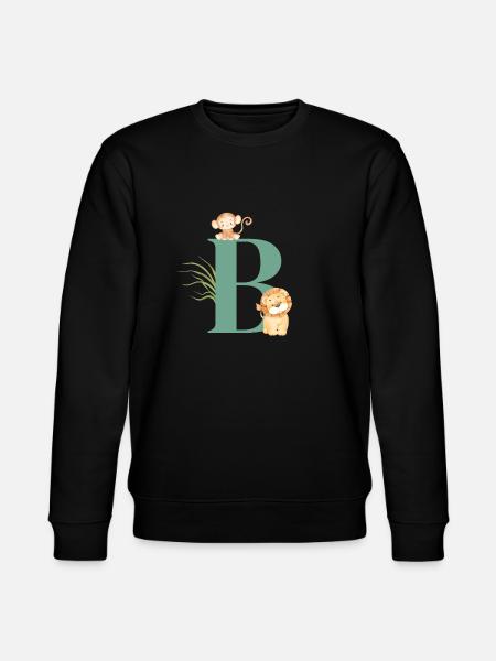 Letter b green jungle animals - Stanley/Stella CHANGER Unisex Organic Sweatshirt - black