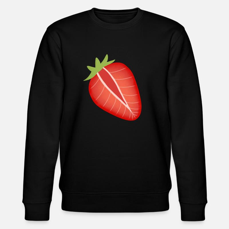 Erdbeer-Hälfte - Stanley/Stella Unisex Bio-Sweatshirt CHANGER  - Schwarz