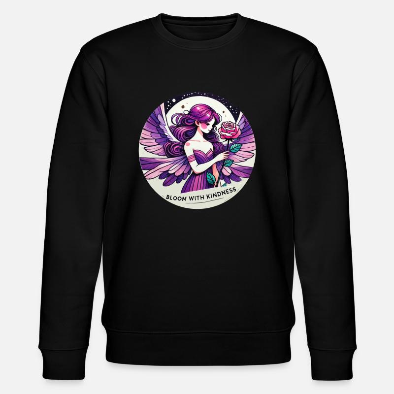 Blühen Sie mit Freundlichkeit - Stanley/Stella Unisex Bio-Sweatshirt CHANGER  - Schwarz