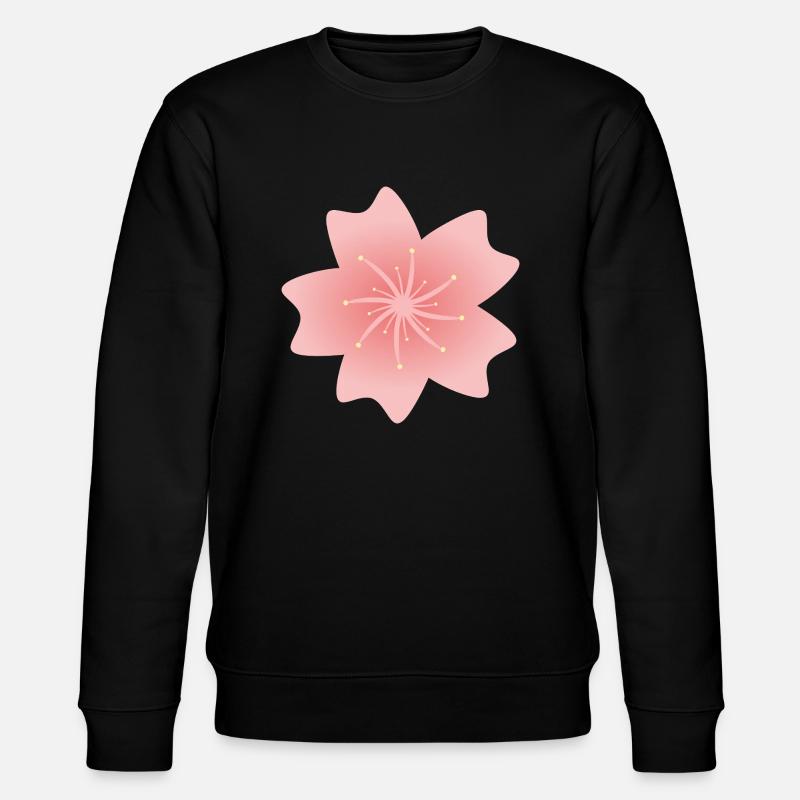 Rosa Sakura Blume - Stanley/Stella Unisex Bio-Sweatshirt CHANGER  - Schwarz