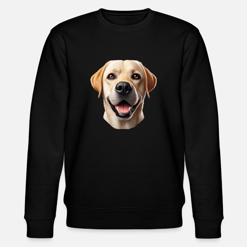 Grinsender Labrador - Stanley/Stella Unisex Bio-Sweatshirt CHANGER  - Schwarz