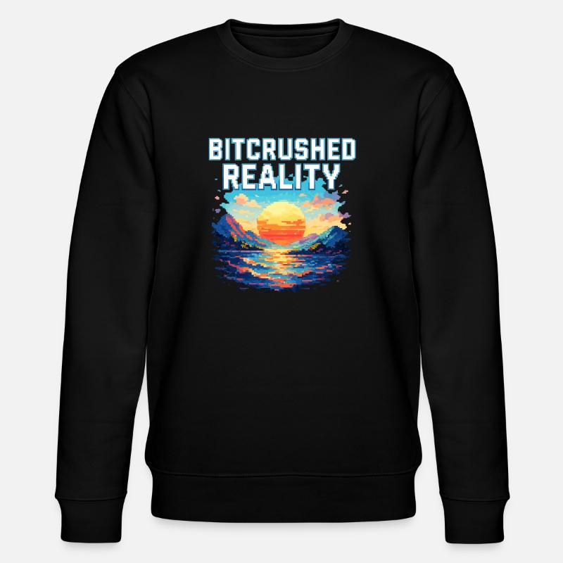 Bitcrushed Reality – Sunset in Glitch - Stanley/Stella Unisex Bio-Sweatshirt CHANGER  - Schwarz