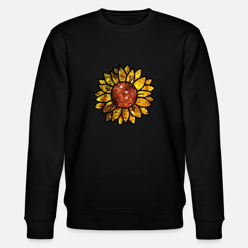 Kosmische Sonnenblume - Stanley/Stella Unisex Bio-Sweatshirt CHANGER  - Schwarz