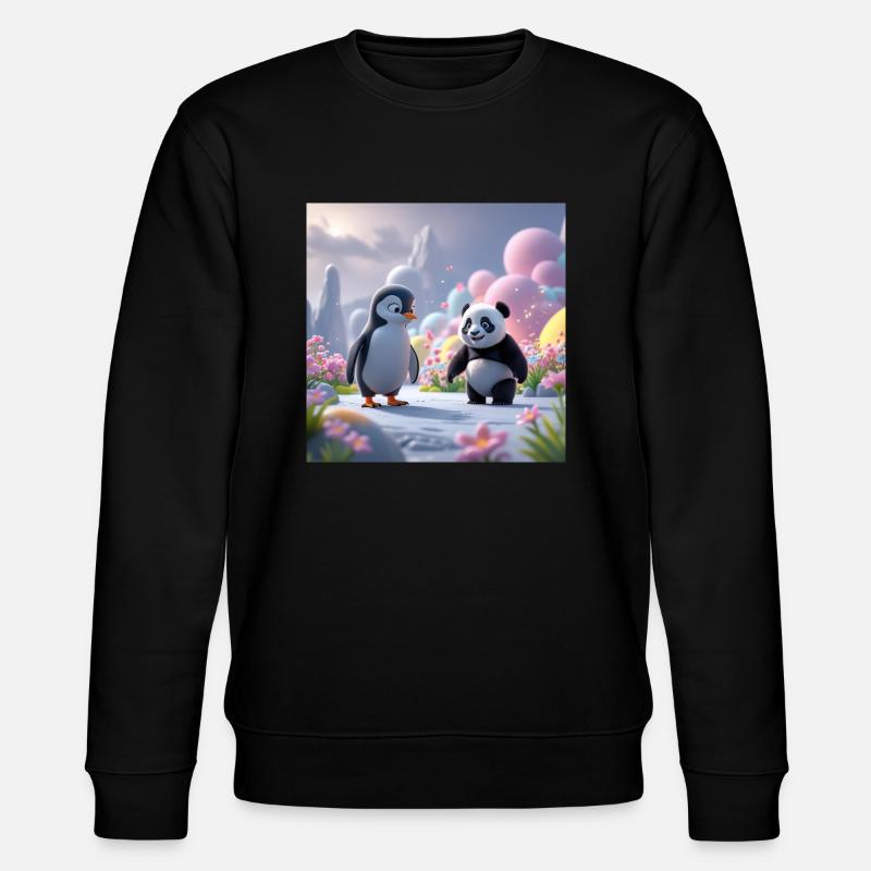 BÄR UND PINGUIN - Stanley/Stella Unisex Bio-Sweatshirt CHANGER  - Schwarz
