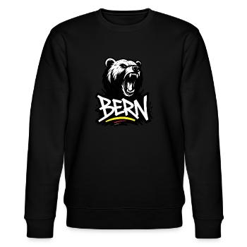 Schweiz Berner Bär - Graffiti - Stanley/Stella Unisex Bio-Sweatshirt CHANGER  - Schwarz - Vorne - Nik (191cm) & Marisol (170cm)