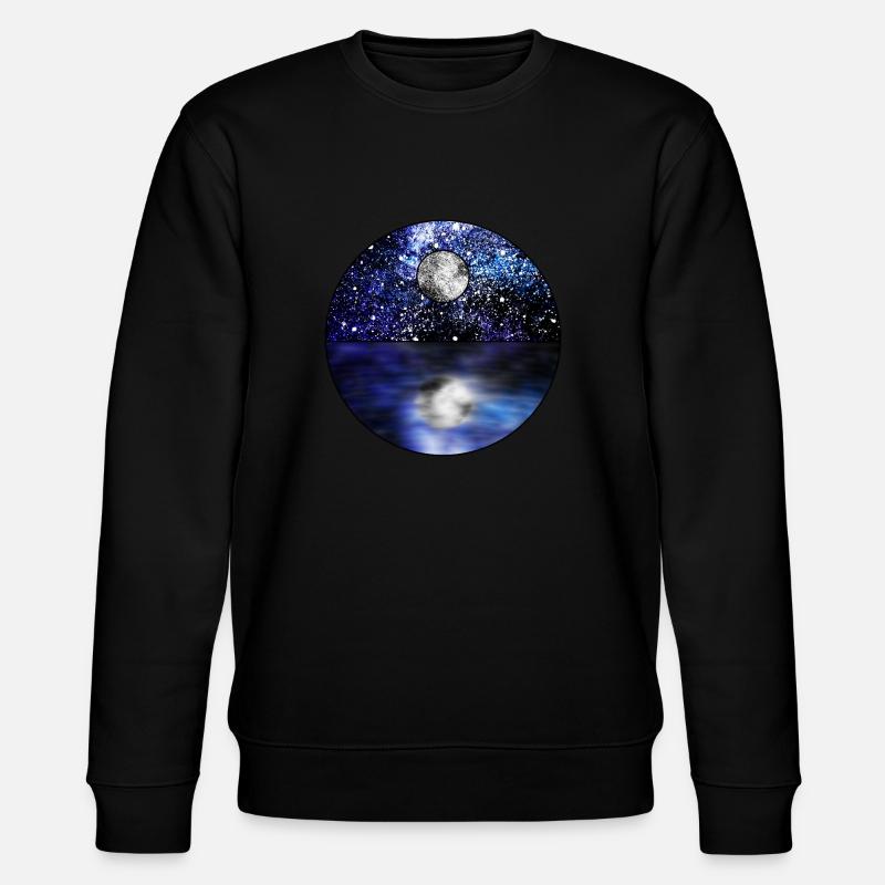 Kosmische Vollmondszene - Stanley/Stella Unisex Bio-Sweatshirt CHANGER  - Schwarz
