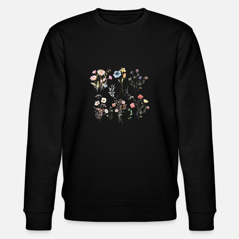 Boho-Wildblumen - Stanley/Stella Unisex Bio-Sweatshirt CHANGER  - Schwarz