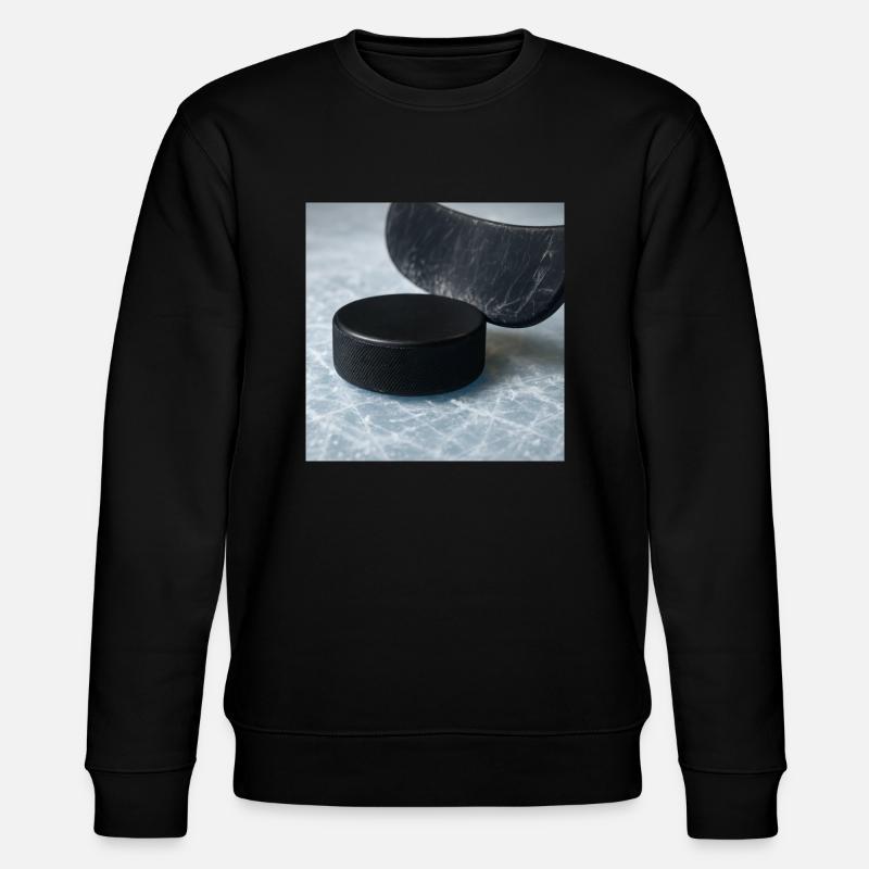 Hockey - Stick and puck - Stanley/Stella CHANGER Unisex Organic Sweatshirt - black