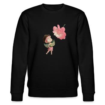 Magical fairy with peony - Stanley/Stella CHANGER Unisex Organic Sweatshirt - black - Front - Nik (191cm) & Marisol (170cm)
